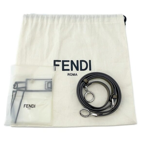 FENDI Peekaboo Selleria I see you Size Petit Leather Khaki 8BN335 - Picture 16 of 16